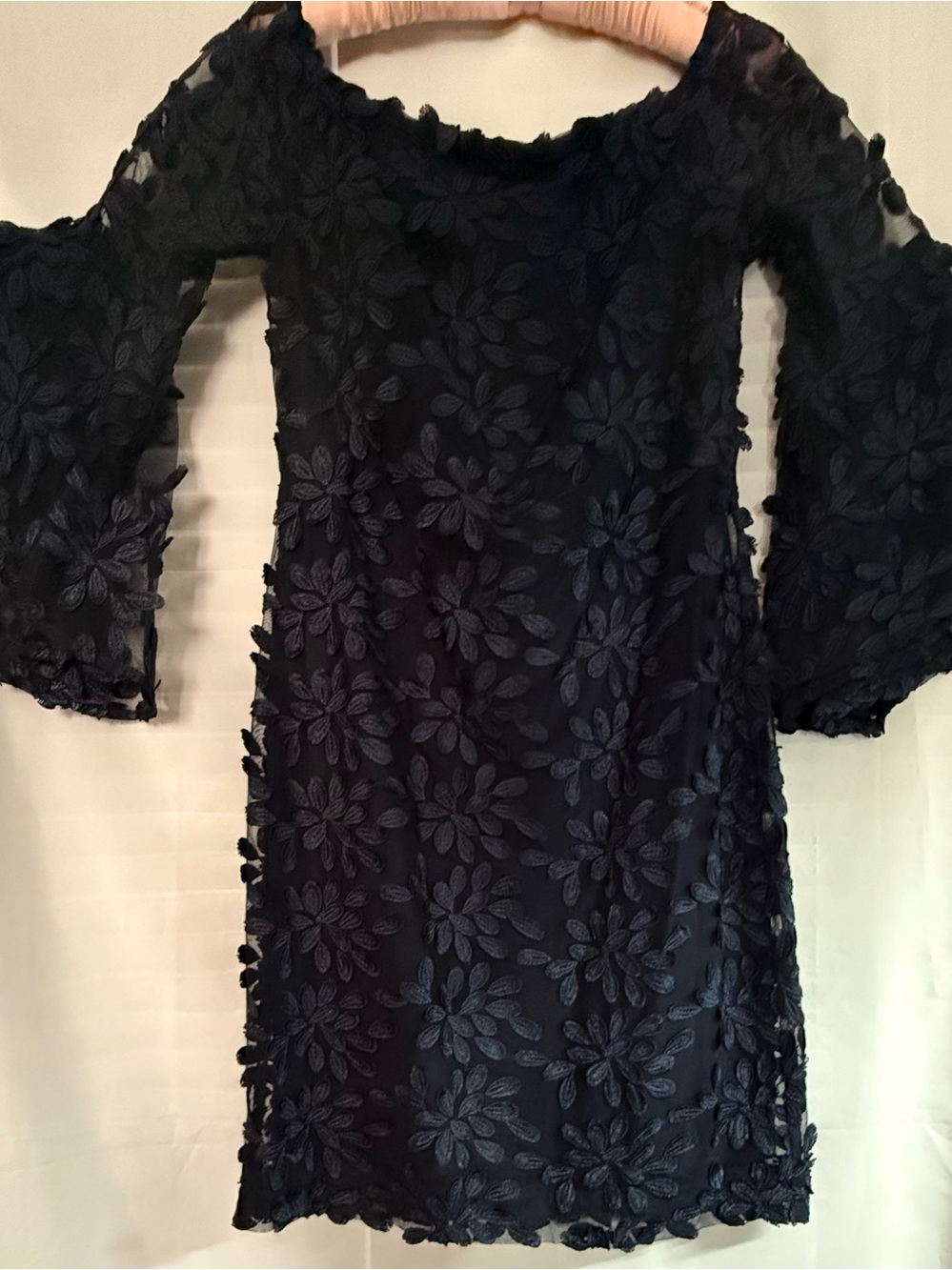 Ralph Lauren Navy Floral Appliqué Mini Dress